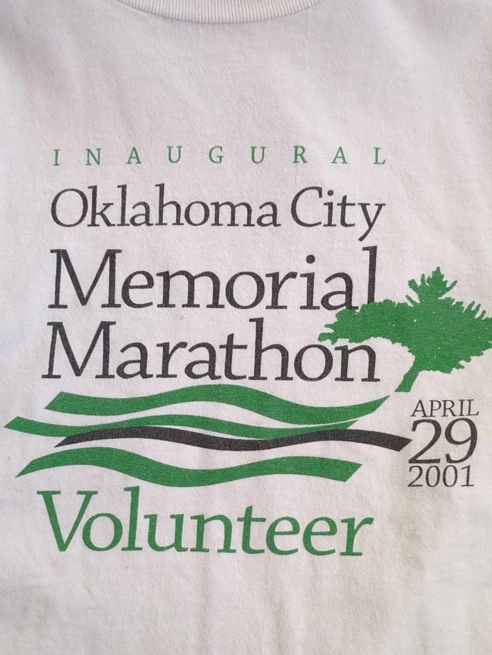 Oklahoma City Memorial Marathon Volunteer White T-Shirt Size M